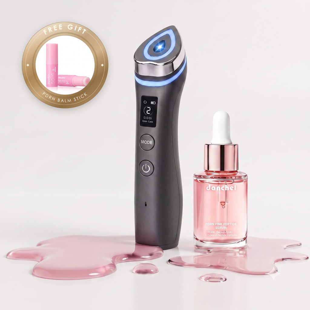 Better Aging set: Velloura GlowBooster device with the AuraVeil PDRN serum and the free PDRN balm stick