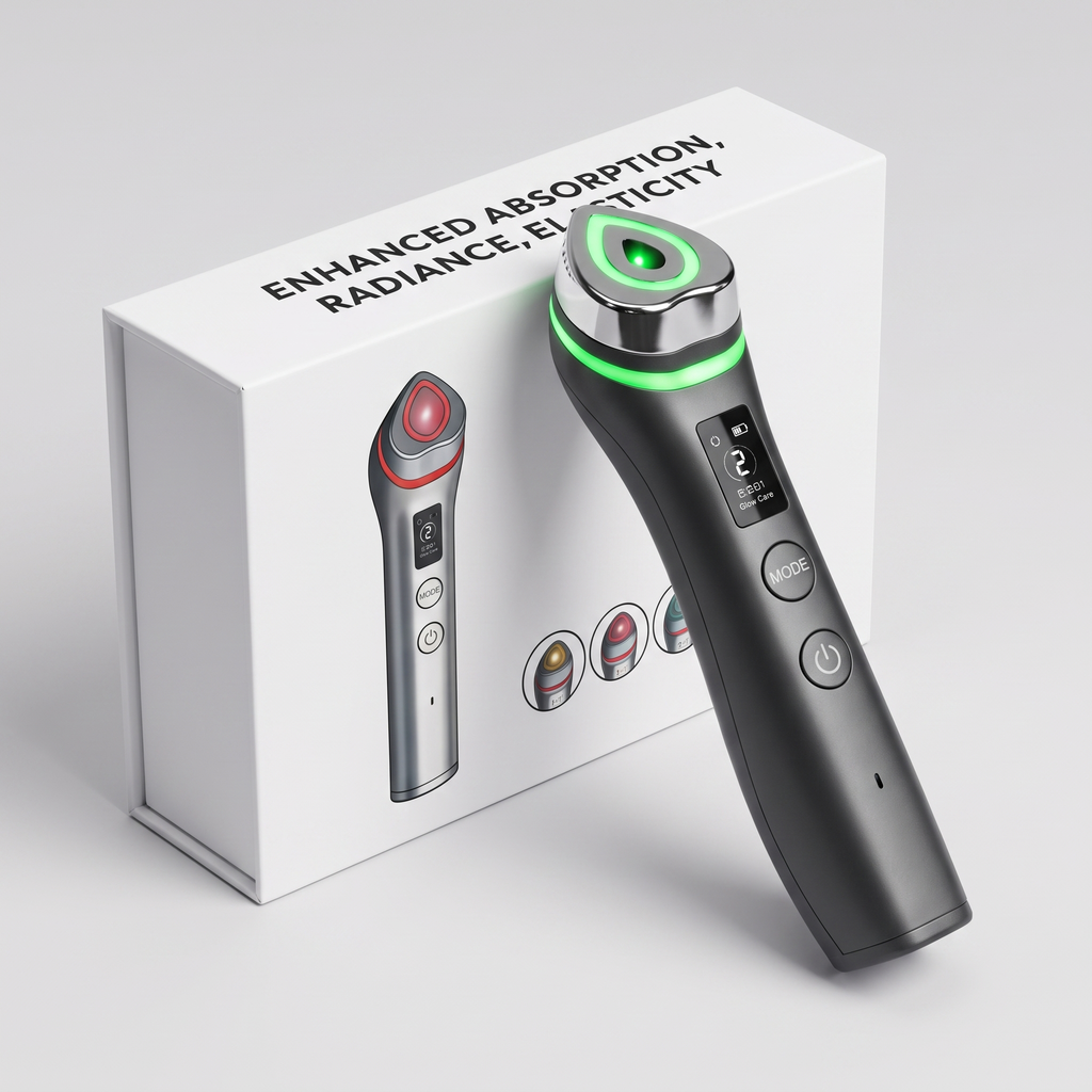 Velloura GlowBooster device and box: enhanced absorption, radiance, elasticity